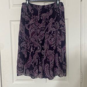 Purple and white maxi floral skirt